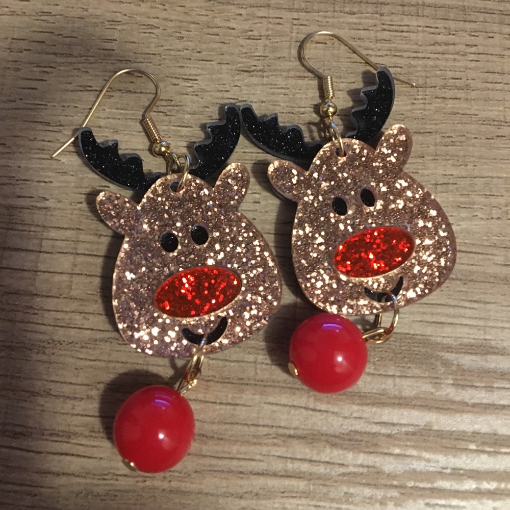 Christmas Reindeer Hook Earrings